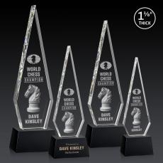 Springfield 3D Black on Robson Base Diamond Crystal Award - Crystal Awards