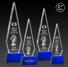 Springfield 3D Blue on Robson Base Diamond Crystal Award - Crystal Awards