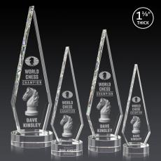 Springfield 3D Clear on Stanrich Base Diamond Crystal Award - Crystal Awards