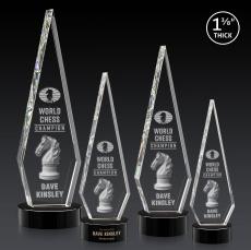 Springfield 3D Black on Stanrich Base Diamond Crystal Award - Crystal Awards