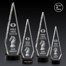 Springfield 3D Black on Stanrich Base Diamond Crystal Award - Awards and Trophies