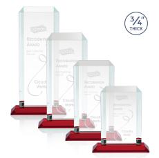 Dalton Red Rectangle Crystal Award - Crystal Awards