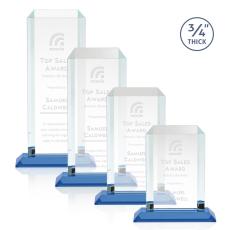 Dalton Sky Blue Rectangle Crystal Award - Awards and Trophies