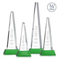 Majestic Tower Green on Newhaven Base Towers Crystal Award - Crystal Awards