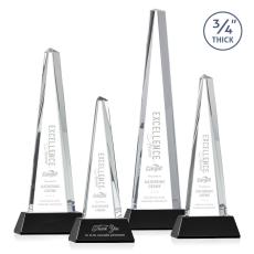 Majestic Tower Black on Newhaven Base Towers Crystal Award - Crystal Awards