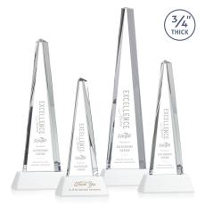 Majestic Tower White on Newhaven Base Towers Crystal Award - Crystal Awards