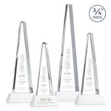 Majestic Tower White on Newhaven Base Towers Crystal Award - Crystal Awards