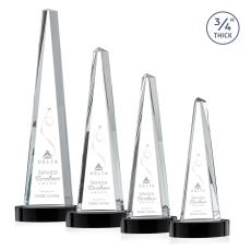 Majestic Tower Black on Alberton Base Towers Crystal Award - Crystal Awards