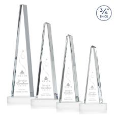 Majestic Tower White on Alberton Base Towers Crystal Award - Crystal Awards