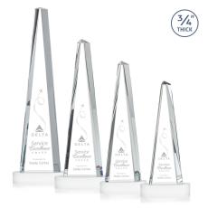Majestic Tower White on Alberton Base Towers Crystal Award - Awards and Trophies