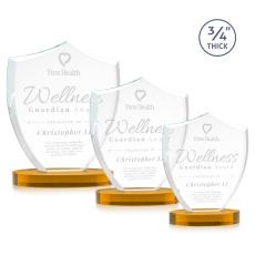 Employee Gifts - Scudo Shield on Alberton Base - Amber