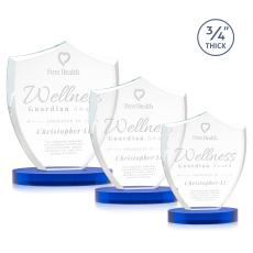 Scudo Shield on Alberton Base - Blue - Crystal Awards