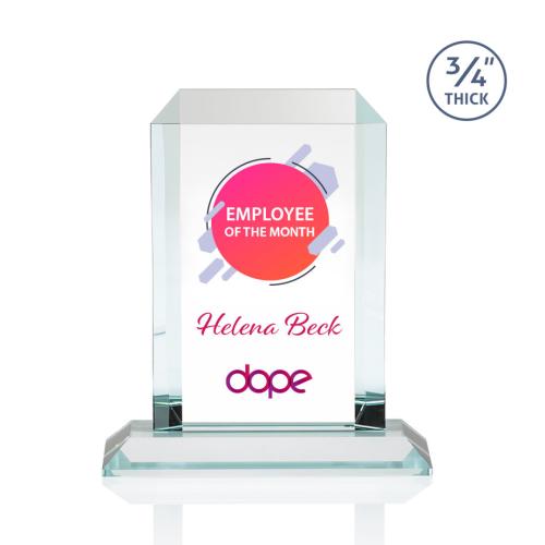 Awards and Trophies - Crystal Awards - Dalton Full Color Clear Rectangle Crystal Award