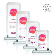 Dalton Full Color Clear Rectangle Crystal Award - Full Color Imprint