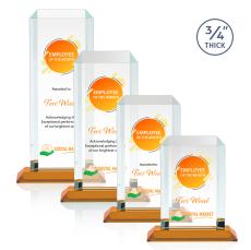 Dalton Full Color Amber Rectangle Crystal Award - Crystal Awards