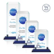 Dalton Full Color Blue Rectangle Crystal Award - Crystal Awards