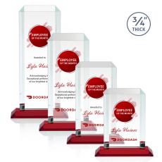 Dalton Full Color Red Rectangle Crystal Award - Colored Crystal Awards