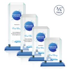 Dalton Full Color Sky Blue Rectangle Crystal Award - Crystal Awards