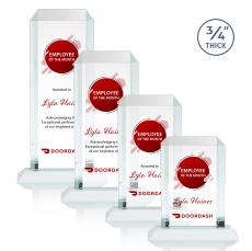 Dalton Full Color White Rectangle Crystal Award - Crystal Awards