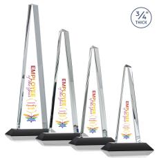 Majestic Tower Full Color Black Towers Crystal Award - Crystal Awards