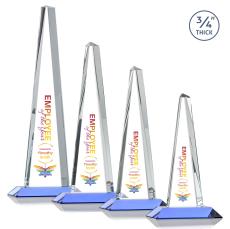 Majestic Tower Full Color Sky Blue Towers Crystal Award - Awards and Trophies