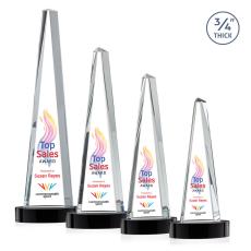 Majestic Tower Full Color  Black on Alberton Base Towers Crystal Award - Full Color Imprint