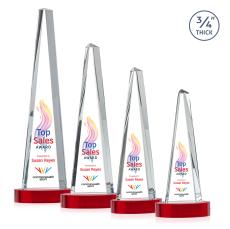 Majestic Tower Full Color Red on Alberton Base Towers Crystal Award - Awards and Trophies