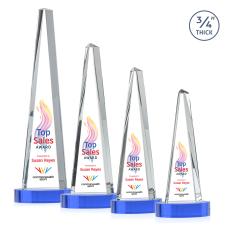 Majestic Tower Full Color Sky Blue on Alberton Base Towers Crystal Award - Awards and Trophies