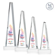 Majestic Tower Full Color White on Alberton Base Towers Crystal Award - Awards and Trophies