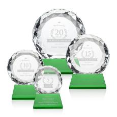 Seville Green on Entwhistle Base Circle Crystal Award - Crystal Awards