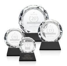 Seville Black on Entwhistle Base Circle Crystal Award - Crystal Awards