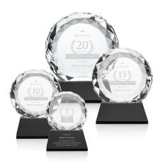 Seville Black on Entwhistle Base Circle Crystal Award - Crystal Awards