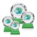 Seville Full Color Green on Entwhistle Base Circle Crystal Award