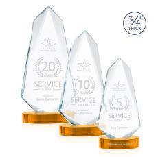 Sheridan Amber on Alberton Base Unique Crystal Award - Crystal Awards