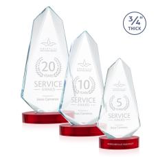 Sheridan Red on Alberton Base Unique Crystal Award - Crystal Awards