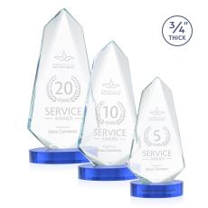 Sheridan Sky Blue on Alberton Base Unique Crystal Award - Crystal Awards