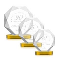 Kitchener Gold on Alberton Base Polygon Crystal Award - Crystal Awards