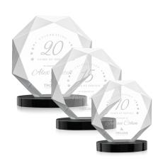 Kitchener Black on Alberton Base Polygon Crystal Award - Awards and Trophies