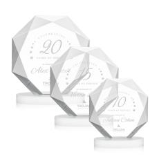 Kitchener White on Alberton Base Polygon Crystal Award - Awards and Trophies