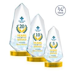 Sheridan Full Color Gold on Alberton Base Unique Crystal Award - Awards and Trophies