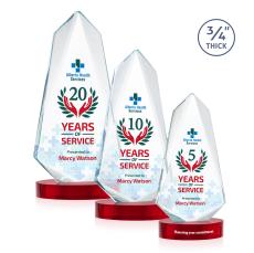 Sheridan Full Color Red on Alberton Base Unique Crystal Award - Awards and Trophies