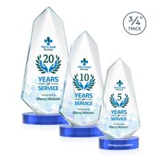 Sheridan Full Color Sky Blue on Alberton Base Unique Crystal Award - Awards and Trophies
