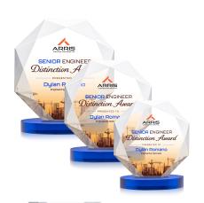 Kitchener Full Color Blue on Alberton Base Polygon Crystal Award - Crystal Awards