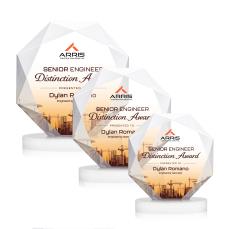 Kitchener Full Color White on Alberton Base Polygon Crystal Award - Crystal Awards
