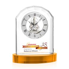 Birkdale Full Color Clock on Base - Crystal Awards