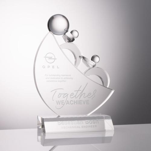 Awards and Trophies - Crystal Awards - Teamwork Globe Crystal Award