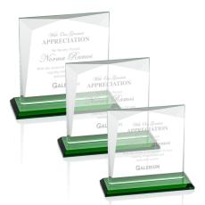 Employee Gifts - Tanner Green  Square / Cube Crystal Award