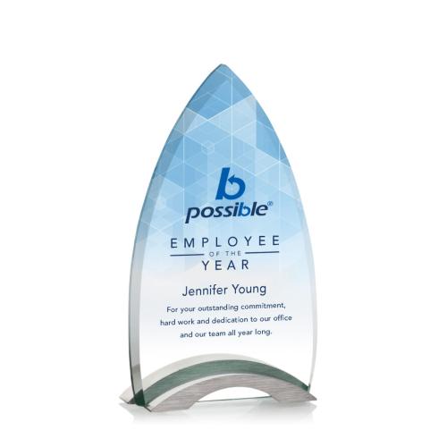 Awards and Trophies - Full Color Imprint - Patterson Full Color Peaks Crystal Award