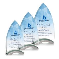 Patterson Full Color Peaks Crystal Award - Full Color Imprint