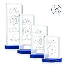 Dalton Blue on Alberton Base Rectangle Crystal Award - Crystal Awards